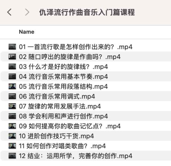 仇泽流行作曲音乐入门篇课程网赚项目-副业赚钱-互联网创业-资源整合老猫网赚